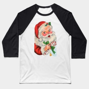 Retro Vintage Pink Santa Claus Baseball T-Shirt